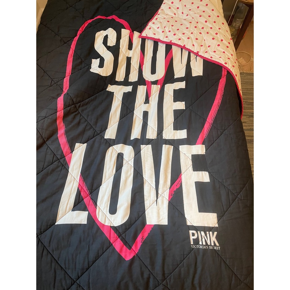 PINK VS Twin XL Vintage Show The Love Dorm Comforter/Quilt/Bedspread